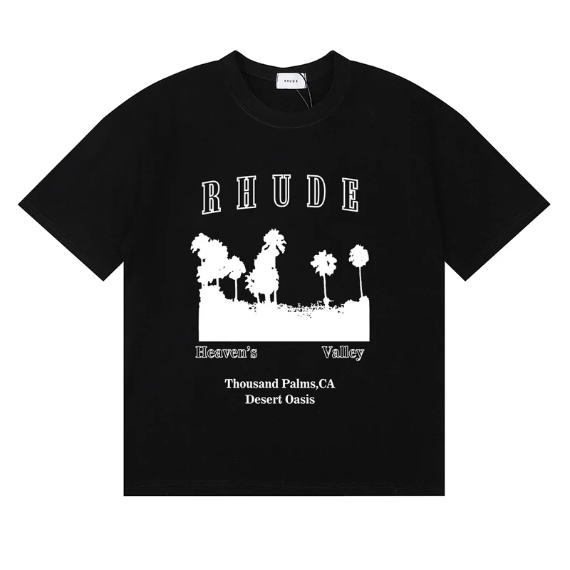 Street Fashion Brand Logo - Модная брендовая футболка Rhude, летняя повседневная