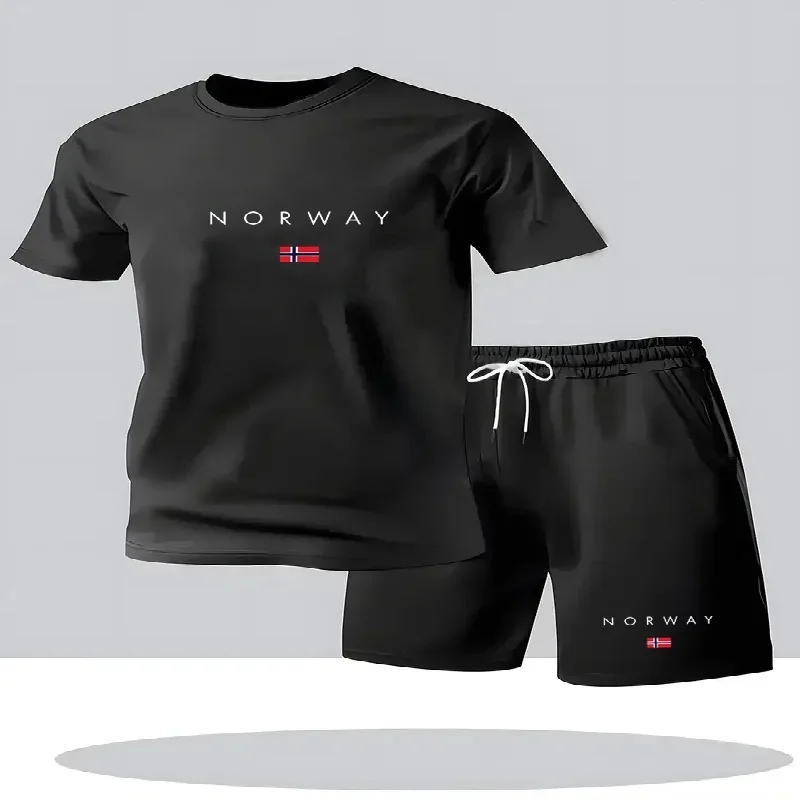 Street Fashion For 2026 - Новый мужской повседневный комплект из футболки