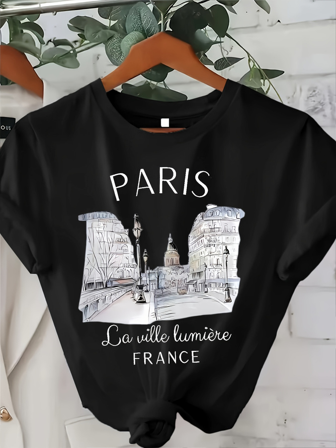 Женская футболка с принтом «Па – обзор и цена Street Fashion Paris 2025